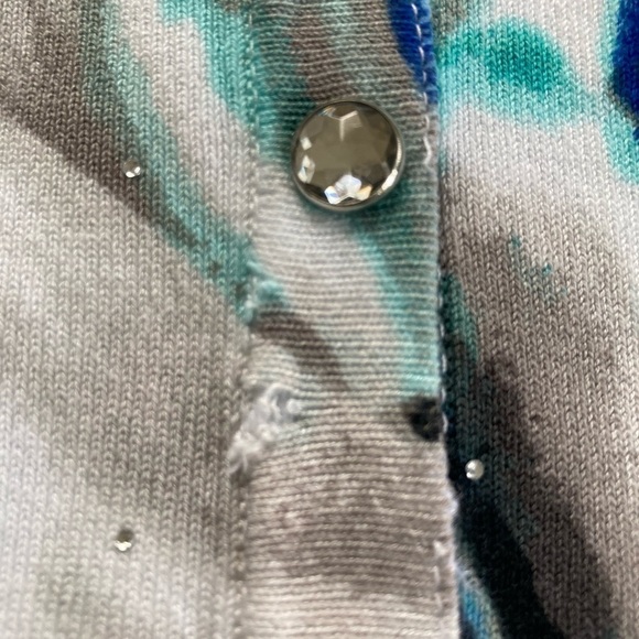 WHITE House, Black market rhinestone turquoise cardigan. Size S - Picture 8 of 8